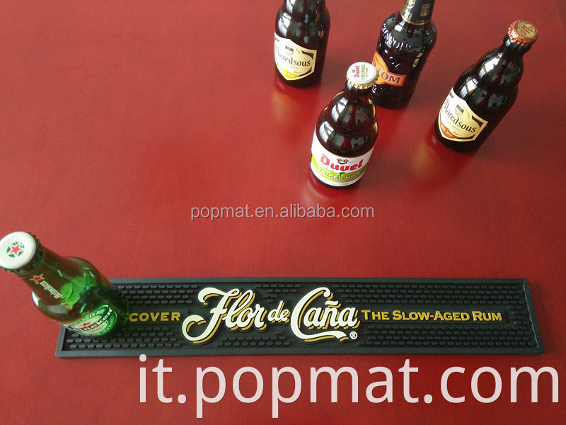 Design personalizzato morbido pvc non slip birre bere accessori da bar promozionali tappetino